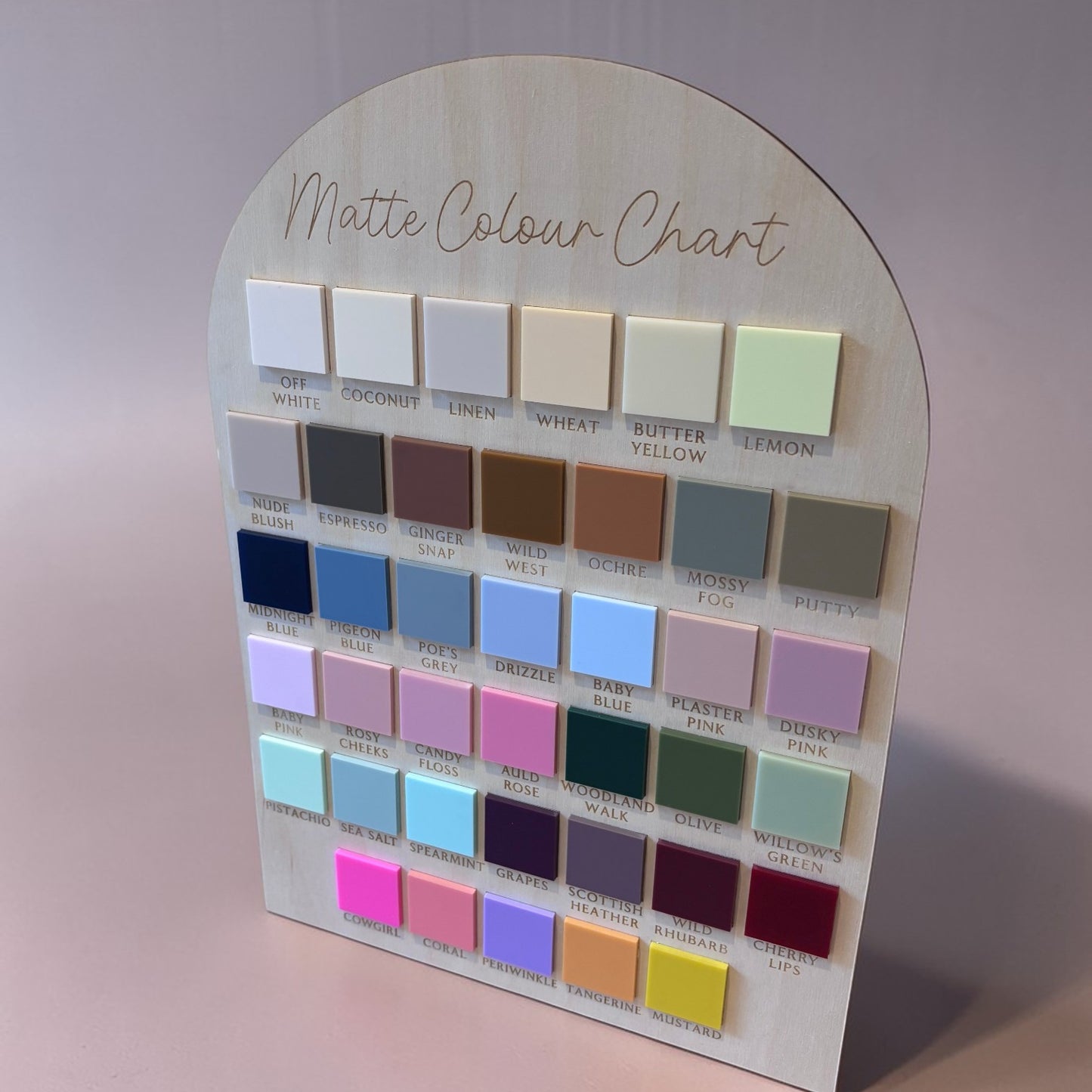 Dual Sided Matte/Gloss (3mm) Sample Board Unbranded - All 39 colours in either Matte or Gloss Finish