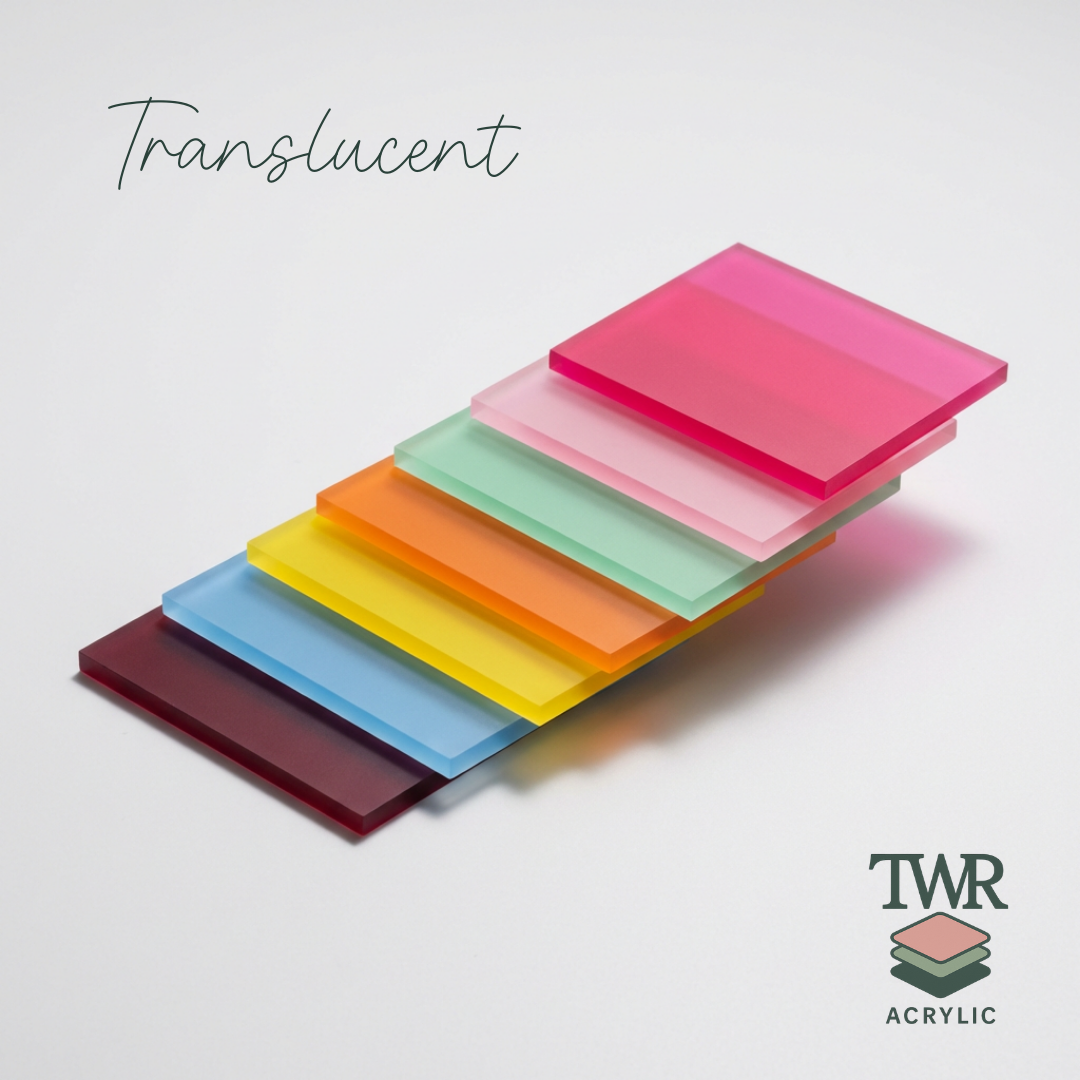 Oxblood Translucent Cast Acrylic Sheets (3mm) – Dual Sided Matte/Gloss Frosted Finish