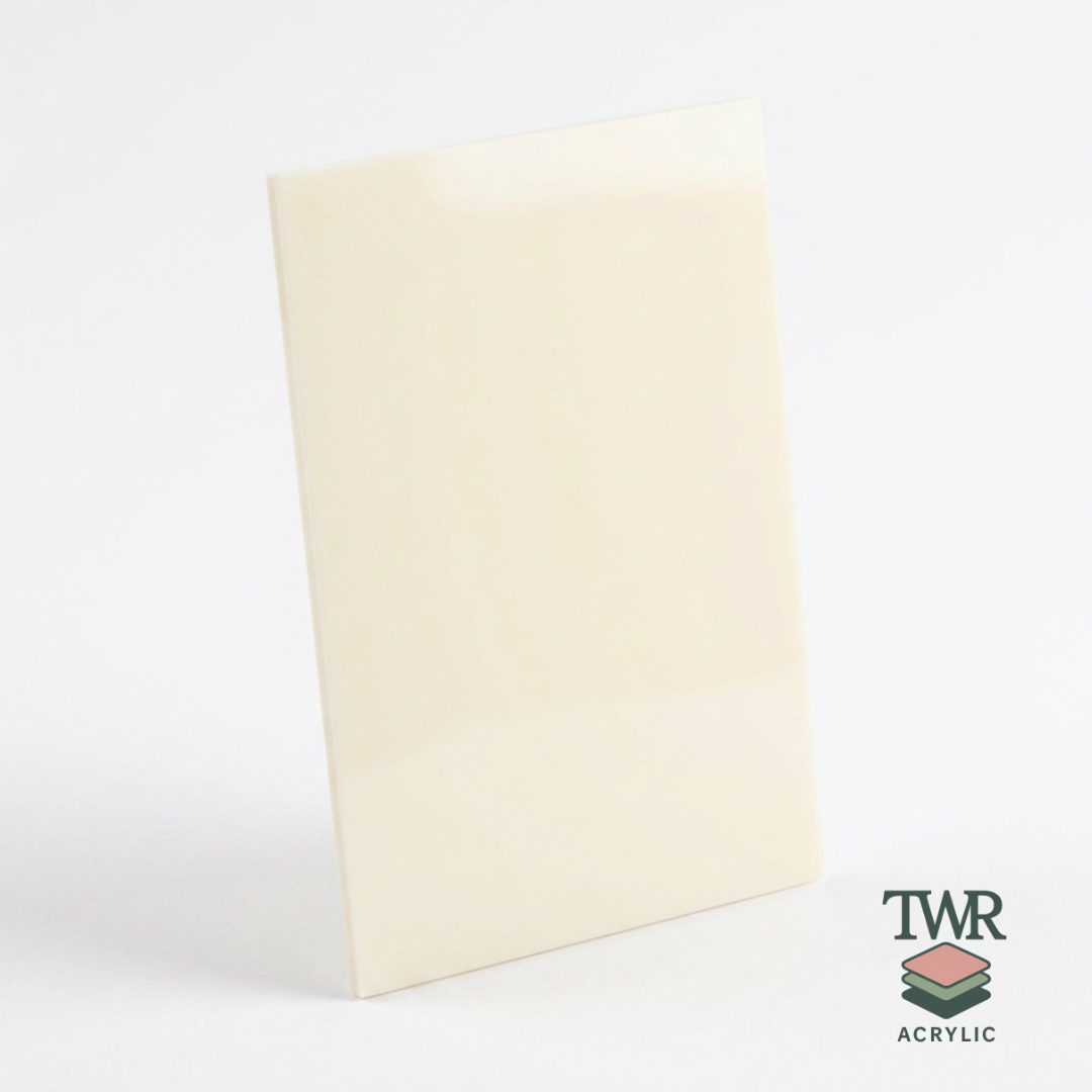 Custard Cream Dual-Sided Gloss / Matte Cast Acrylic Sheet (3mm)