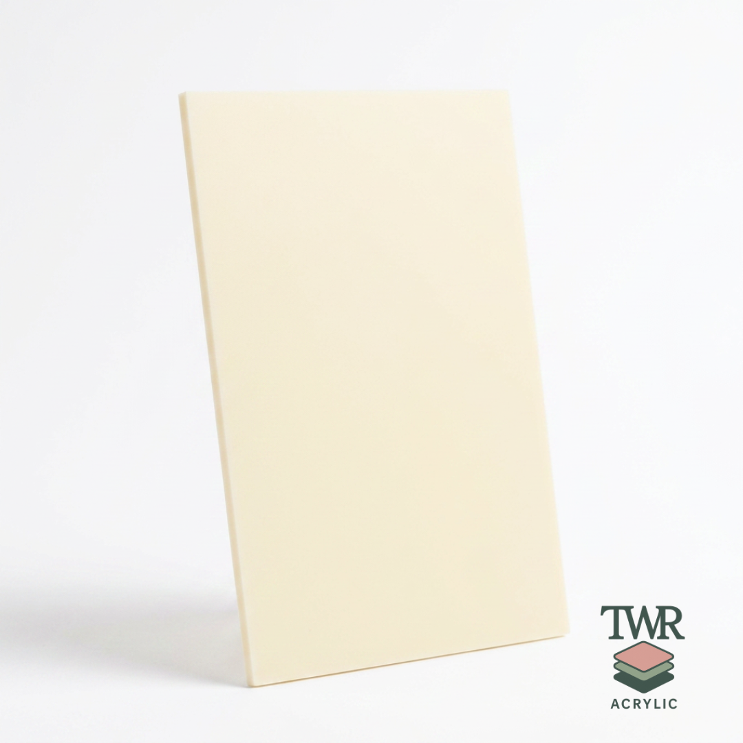 Custard Cream Dual-Sided Gloss / Matte Cast Acrylic Sheet (3mm)