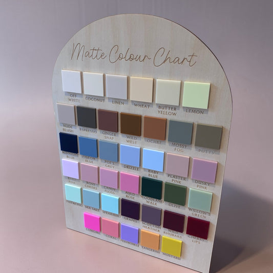 Dual Sided Matte/Gloss (3mm) Sample Board Unbranded - All 39 colours in either Matte or Gloss Finish