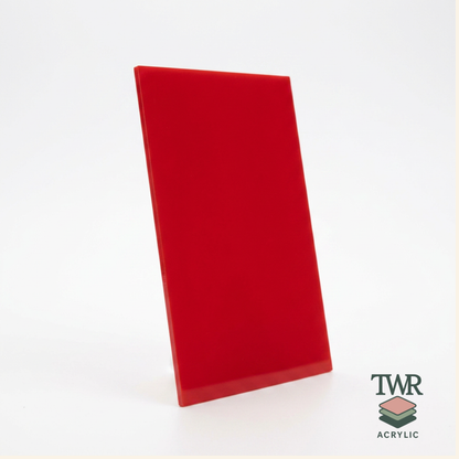Poppy Red Dual-Sided Gloss / Matte Cast Acrylic Sheet (3mm)