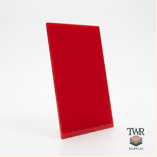 Poppy Red Dual-Sided Gloss / Matte Cast Acrylic Sheet (3mm)