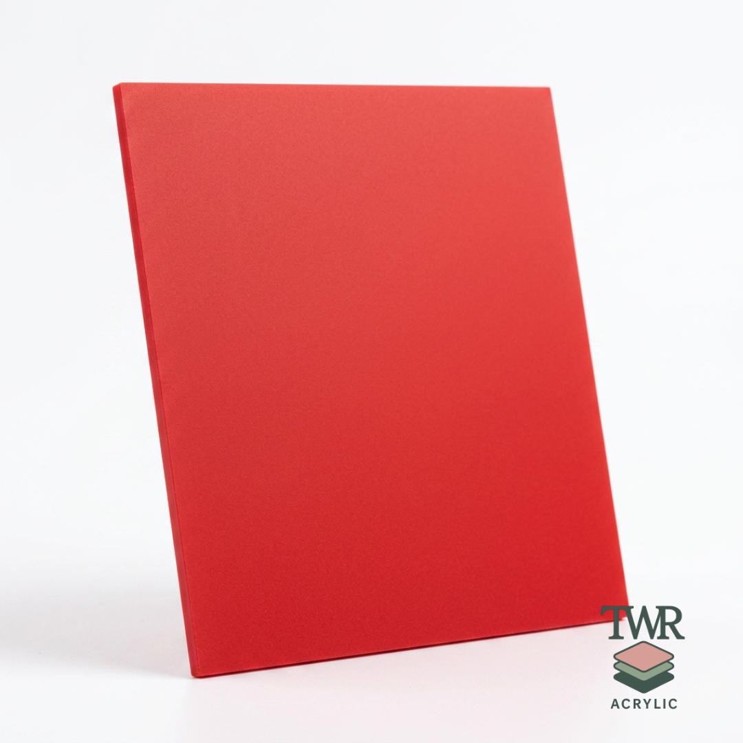 Poppy Red Dual-Sided Gloss / Matte Cast Acrylic Sheet (3mm)