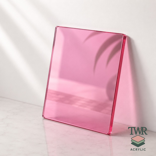 Rose Quartz Translucent Cast Acrylic Sheets (3mm) Gloss Finish