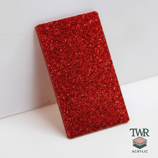 Ruby Red Glitter Acrylic Sheet (3mm)