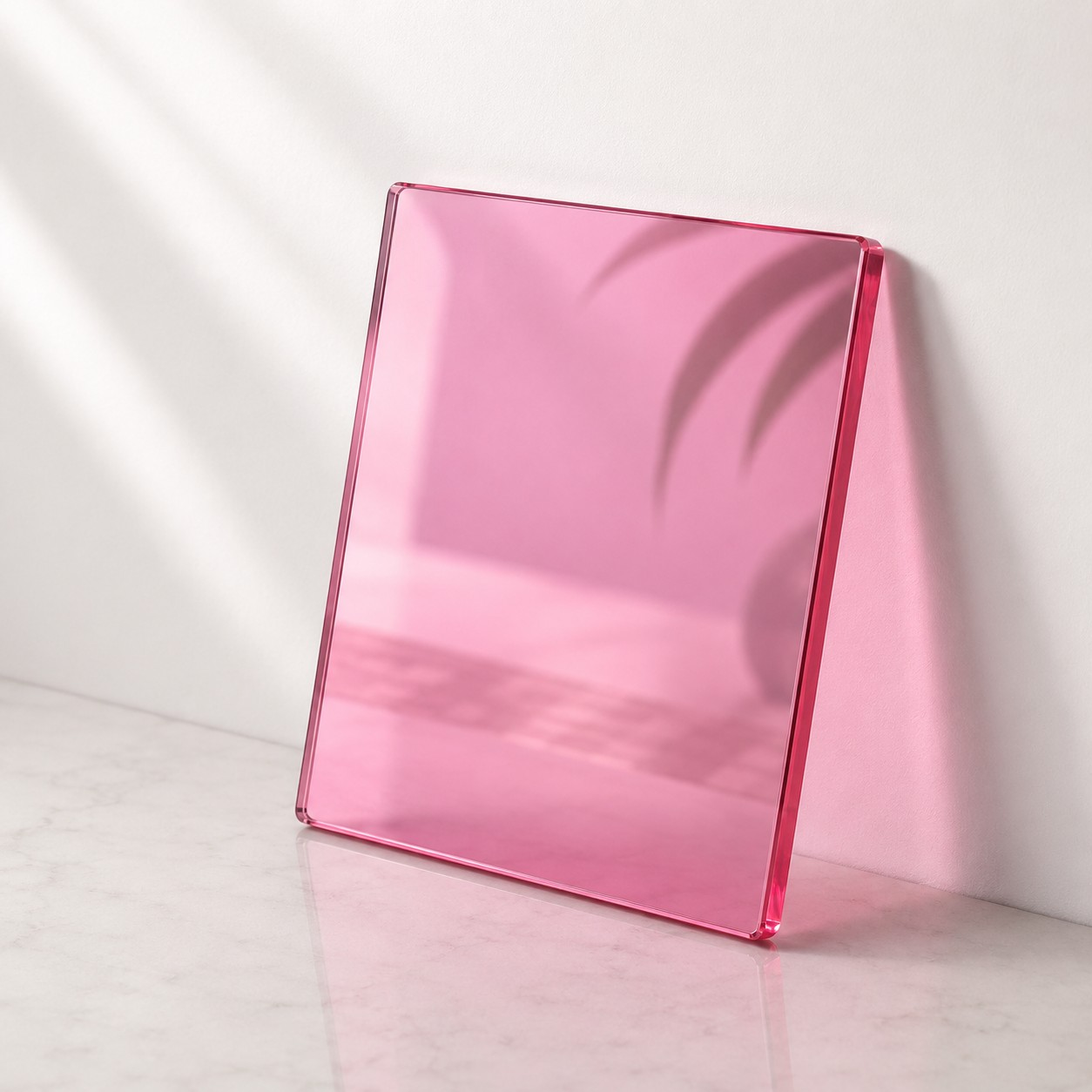 Rose Quartz Translucent Cast Acrylic Sheets (3mm) Gloss Finish