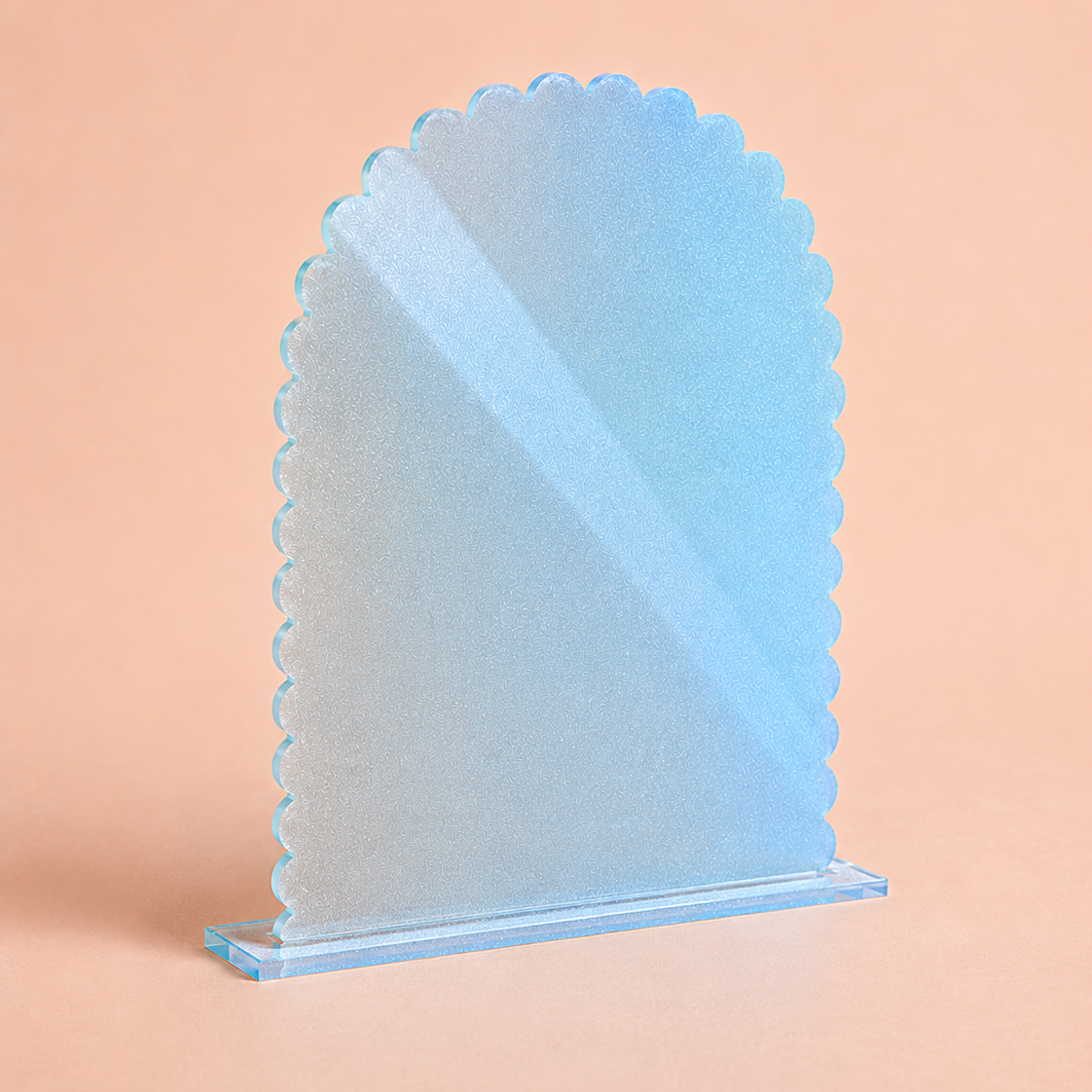 scalloped edge rectangle acrylic sign