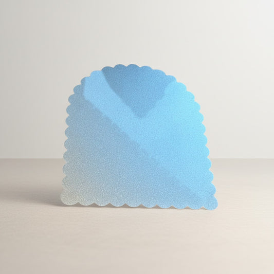 Silver Shimmer acrylic arch on a light gray background